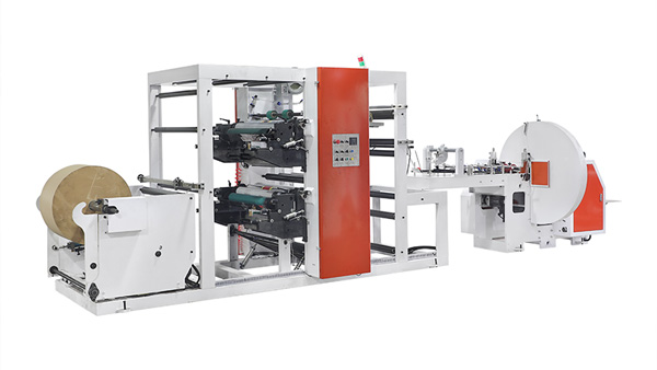 Machine de fabrication de sacs à fond pointu, avec impression bicolore en ligne XKJD-400
